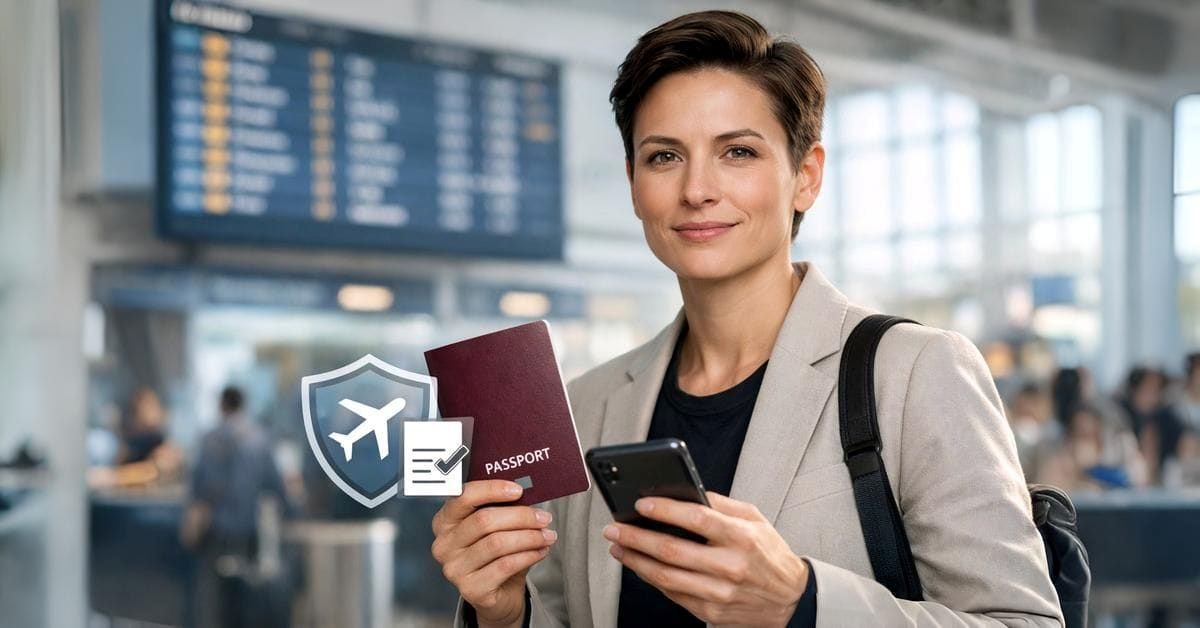 Traveler comparing best travel insurance plans on laptop showing coverage options, medical evacuation limits and 2026 provider ratings