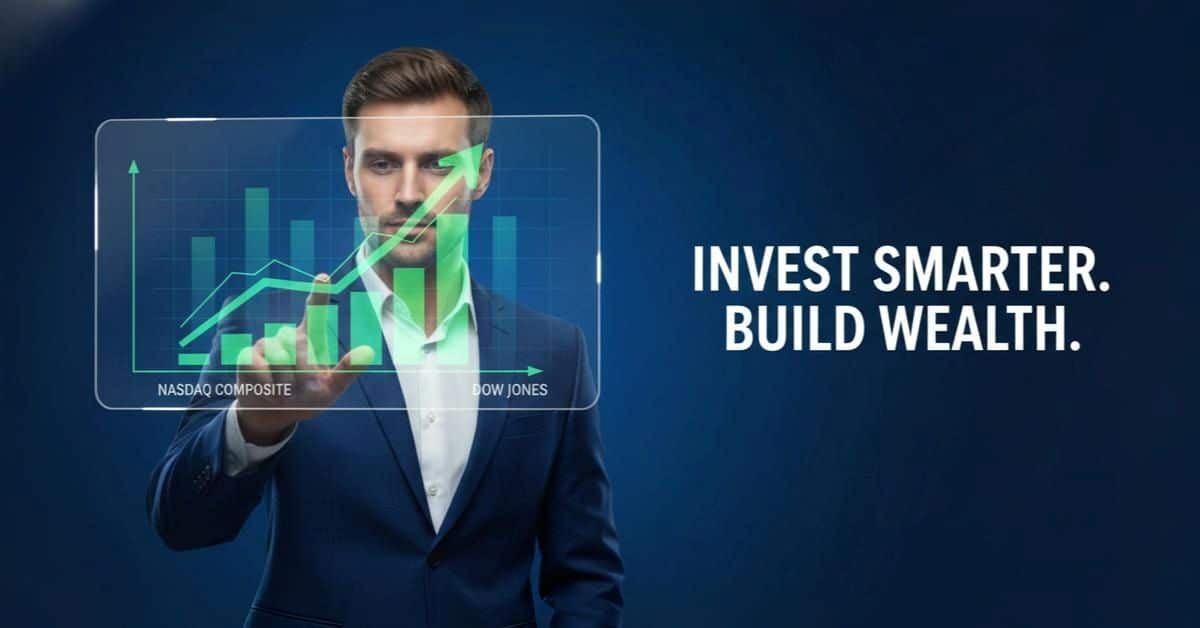 Person reviewing investing portfolio on laptop showing stock market growth charts and long-term wealth building strategy 2026