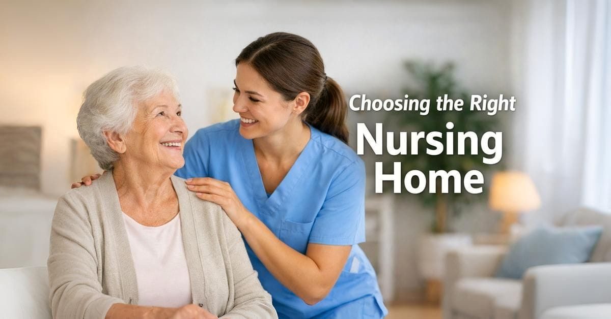 Caring nurse assisting an elderly resident in a nursing home hallway β 2026 guide to choosing the right facility